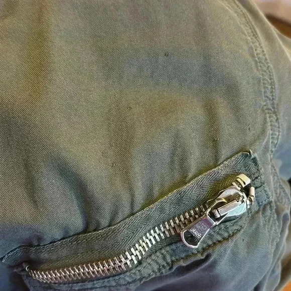 NSF Womens Zippered Elastic Waist Collared Long Sleeved Jumpsuit Green Size M - Picture 4 of 6